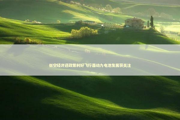 低空经济迎政策利好飞行器动力电池发展获关注