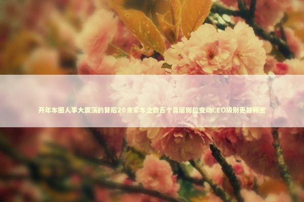 开年车圈人事大震荡的背后20余家车企数百个高层岗位变动CEO级别更替频密