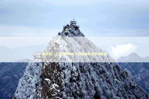 曹中铭：上市公司实控人频现违规须保持警惕