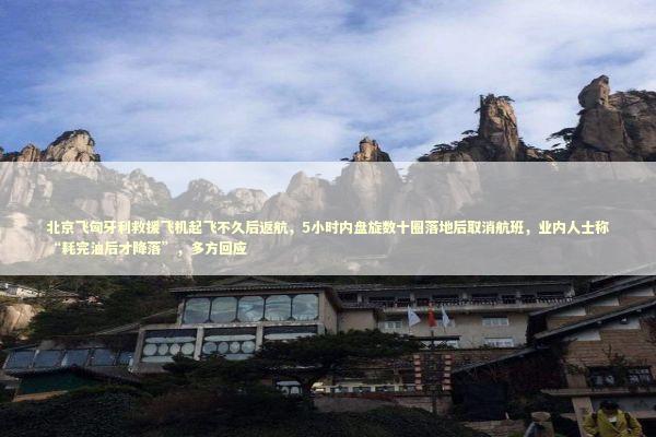 北京飞匈牙利救援飞机起飞不久后返航，5小时内盘旋数十圈落地后取消航班，业内人士称“耗完油后才降落”，多方回应